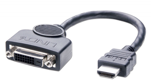 Cabo adaptador DVI-D fêmea para HDMI macho, 0,2 m