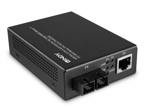 Conversor de mídia SC 10/100/1000 Base-T para 1000 Base-FX, multimodo