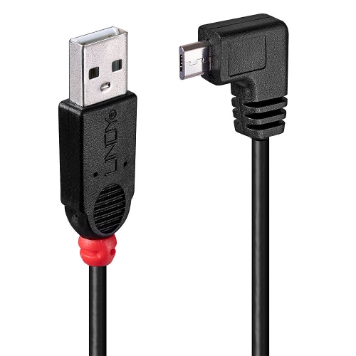 Cabo USB 2.0 Tipo A para Micro-B de 0,5 m, ângulo reto de 90 graus