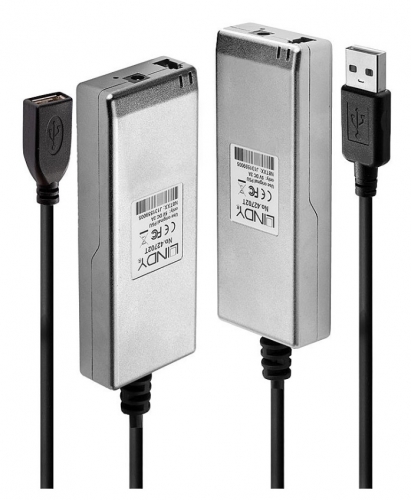 LINDY Extensor USB 2.0 de fibra óptica de 200 m, 42702