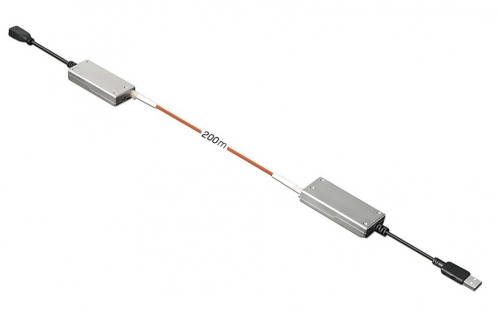 LINDY Extensor USB 2.0 de fibra óptica de 200 m, 42702