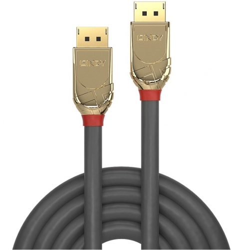 Cabo Lindy DisplayPort 1.2 de 5 m, linha dourado