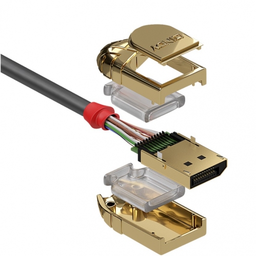 Cabo Lindy DisplayPort 1.2 de 5 m, linha dourado