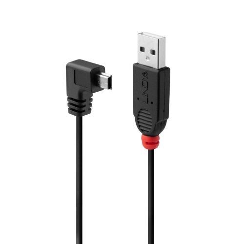 Cabo USB 2.0 de 0,5 m - Tipo A para Mini-B, ângulo reto de 90 graus
