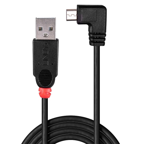 Cabo USB 2.0 tipo A para micro-B de 1 m, ângulo reto de 90 graus