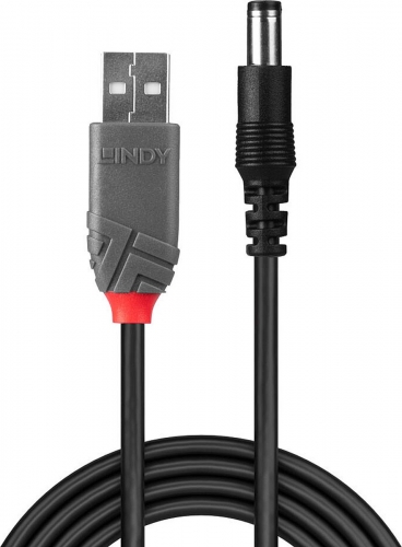 Cabo USB 1,5 m USB 2.0 USB A DC Lindy Preto