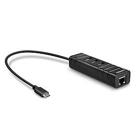 Hub USB 3.2 tipo C e conversor Gigabit Ethernet