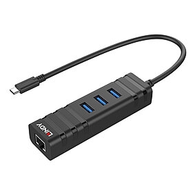 Hub USB 3.2 tipo C e conversor Gigabit Ethernet