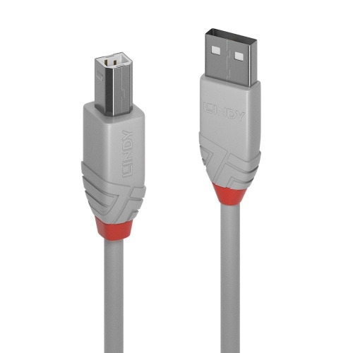 Cabo USB 2.0 Tipo A para B de 1m, Linha Anthra, Cinza