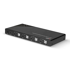 4 portas HDMI 4K60, USB 2.0 e switch KVM de áudio