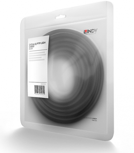 Cabo LINDY de rede LSZH S/FTP Cat.6A de 40 m, preto (testado pela Fluke)