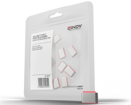 LINDY Bloqueadores de porta USB C, 10 unidades, rosa, 40437