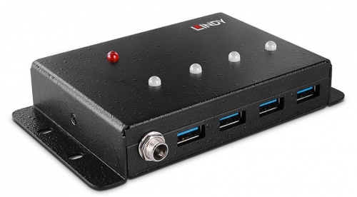 Hub Lindy USB 3.0 de metal com 4 portas
