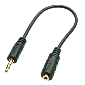 Adaptador de áudio macho de 3,5 mm para fêmea de 2,5 mm
