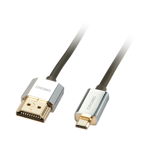 Cabo CROMO Slim HDMI de alta velocidade para Micro HDMI com Ethernet, 0,5 m