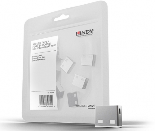 LINDY Bloqueadores de porta USB A, 10 unidades, branco, 40464
