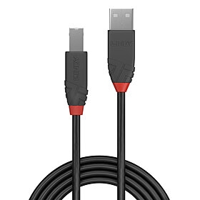 Cabo USB 2.0 tipo A para B de 5 m, linha Anthra