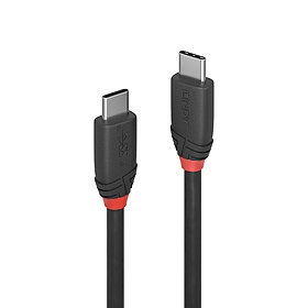 Cabo USB 3.2 tipo C para C de 0,5 m, 20 Gbps, 3 A, linha preta - 36905