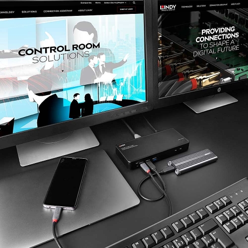 Estação de acoplamento MST KVM de 2 portas tipo C