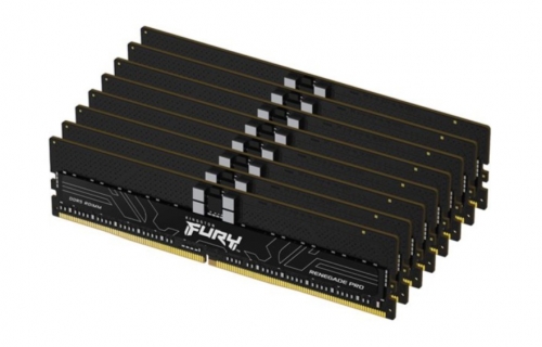 Memória Ram Kingston FURY Renegade Pro DDR5 128GB (8×16GB) 6400MHz ECC Registered RDIMM – Preto - KF564R32RBEK8-128