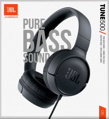 AUSCULTADORES JBL T 500 Preto