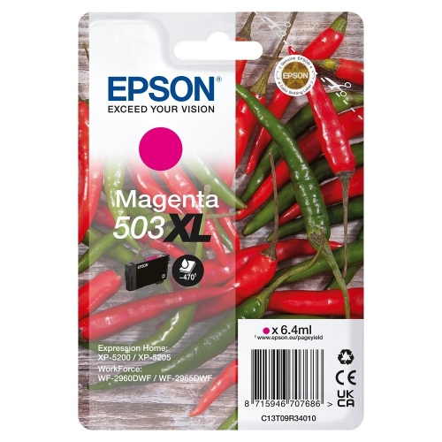 Epson 503XL - 6.4 ml - XL - magenta - original - blister - tinteiro - para EPL 5200, RIP Station 5200, WorkForce WF-2960