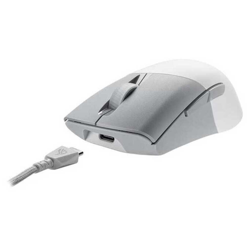Rato Gaming ASUS ROG Keris Wireless AimPoint óptico 5 botões sem fios, com cabo 2.4 GHz, USB 2.0, Bluetooth 5.1 LE branco luar