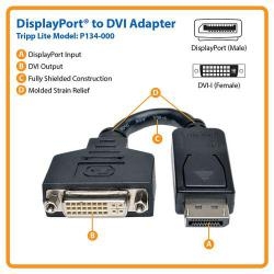 Adaptador de Cabo de Vídeo Tripp Lite Eaton Cabo (M/F), 6 in. (15.2 cm)