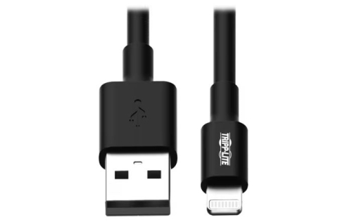 Cabo Eaton triplitte USB-A to Lightning Sync/Cabo de carregamento, MFi Certified - Preto, M/M, USB 2.0, 3 ft. (0.91 m)