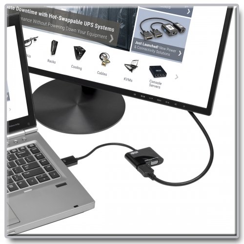 Adaptador de Cabo de Vídeo Tripp Lite Eaton DisplayPort to VGA/HDMI All-in-One Converter Adapter