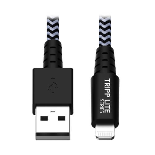 Eaton triplitte Heavy-Duty USB-A to Lightning Sync/Charge Cable, MFi Certified - M/M, USB 2.0, 6 ft. (1.83 m) - 7414225