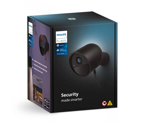 Câmara com fios Secure Hue Preto EU 1pk