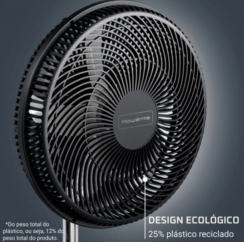 Ventoinha de Pé Rowenta Turbo Essential VU3110F0, 40 cm, 3 Velocidades, 45 W, Preto