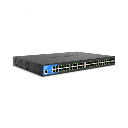 Switch de rede gerenciado Gigabit de 48 portas Linksys com 4 slots SFP+ Uplink 10G