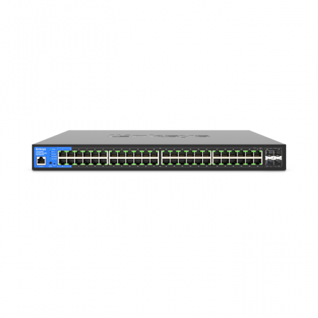 Switch de rede gerenciado Gigabit de 48 portas Linksys com 4 slots SFP+ Uplink 10G
