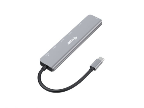 Base & Duplicador de Portas Equip USB-C 7 EM 1 / HDMI 4K/60HZ - 3X USB3.2 + LEITOR MICROSD 100W PD
