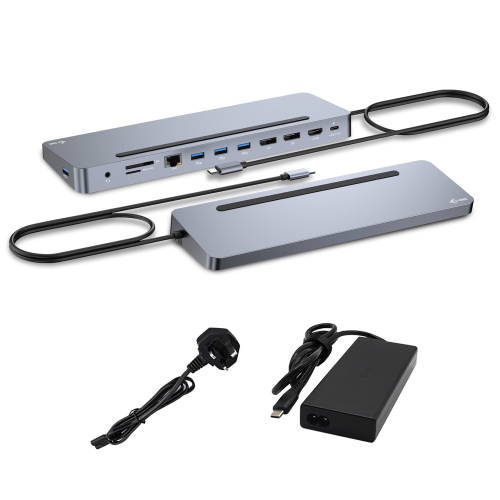 Estação de acoplamento i-tec USB-C Ergo 3x 4K com fornecimento de energia 100 W + carregador universal i-tec 100 W
