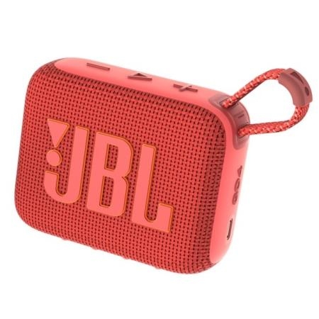 Coluna Portátil JBL Go 4, Bluetooth 5.3, Resistente à Água e Pó (IP67), Até 7h Autonomia + 2h Extra Playtime Boost, Vermelha