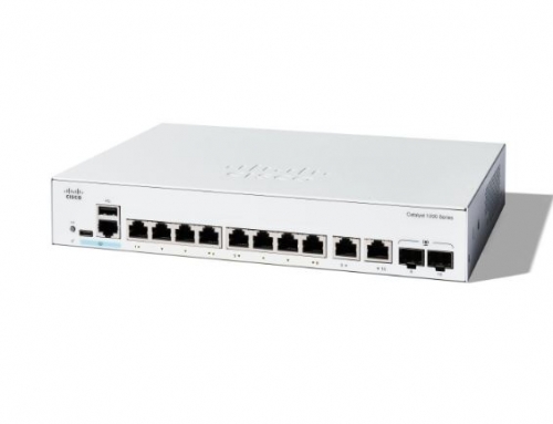 Catalyst 1200-8T-E-2G Cisco- Interruptor - gigabit ethernet - L3 - inteligente - 8 x 10/100/1000 + 2 x combo Gigabit SFP/RJ-45 - desktop, montável em trilho