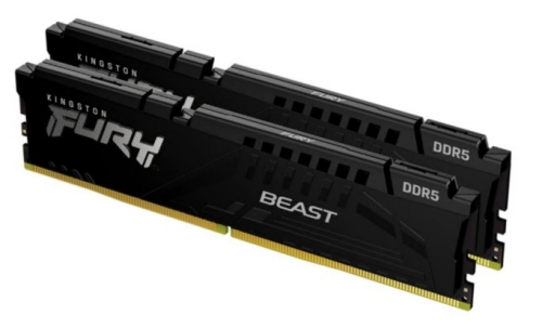 Memória Kingston FURY Beast DDR5 kit 32 GB: 2 x 16GB 6400 MHz / PC5-51200 CL32 1.4 V unbuffered on-die ECC preto, KF564C32BBEK2-32