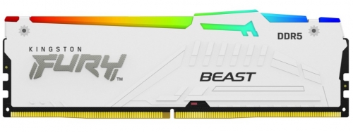Dimm DDR5 Pack 2x 32GB (64GB) Kingston CL30 EXPO 6000MT/s 2Rx8 Fury Beast RGB Branca