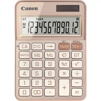 Calculadora KS-125KB-RG - Display LCD com doze dígitos e capacidade de cálculo de taxas - Rosa dourado