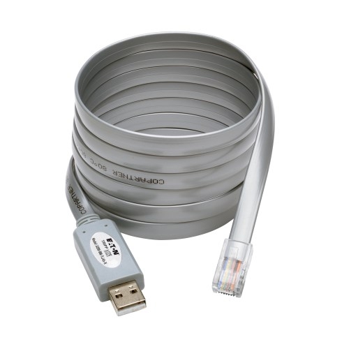 Cabo rollover serial USB-A para RJ45 da série Tripp Lite (M/M) - compatível com Cisco, 250 Kbps, 1,83 m (6 pés), cinza