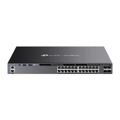 Omada 24-PortGigabit Stackable L3 Managed PoE+ Switch with 4 10GE SFP+ Slots
