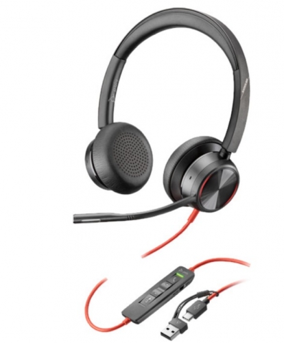 Auscultador Call Center Poly Blackwire 8225 Type-C/USB Preto