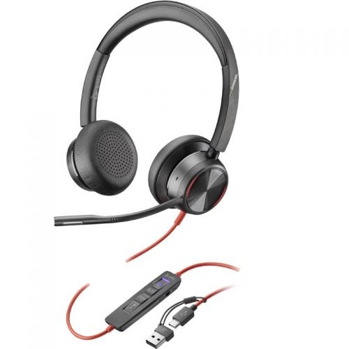 Headset  Poly Blackwire 8225M USBC /USBA  Auscultadores Com fios Fita de cabeça Escritório/Call center Preto