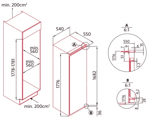 FRIGORÍFICO ENCASTRE NODOR NorFrost TUNDRA TNF 177 BI SL CLASSE E