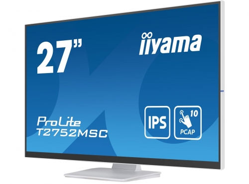 Monitor LED - 27 polegadas iiyama ProLite T2752MSC-W1 - ecrã de toque - Full HD - branco