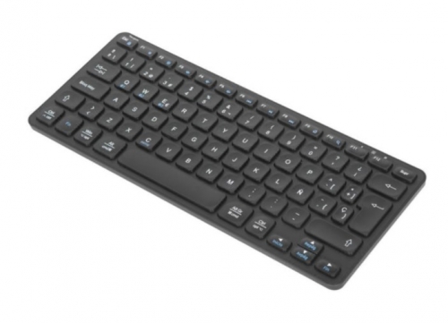 Teclado multi-dispositivo compact antimicrobiana sem fios Bluetooth 5.1 QWERTY Espanhol preto Targus AKB862ES