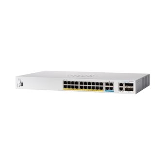 Switch L3 Administrado Cisco Catalyst 1300-24MGP-4X - 24 x 10/100/1000 (PoE+) + 4 x 10 Gigabit SFP+ - montável em trilho - PoE+ (195 W)